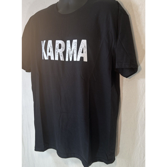 Karma T-Shirt Unisex Tee Shirt X-Large Black Gift Birthday Tee Boyfriend Husban - Picture 3 of 7